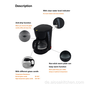 Professioneller 5cups Kleiner Mini-Tropfen-Kaffeeautomaten